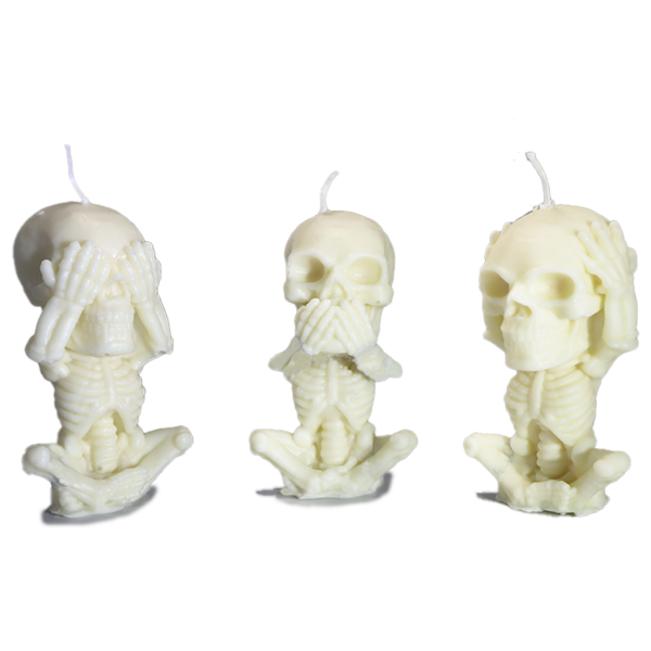 Wise Skeletons Candle Set | Scented | 4-Inch | Handmade - Image 2