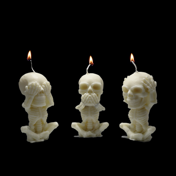 Wise Skeletons Candle Set | Scented | 4-Inch | Handmade - Image 3