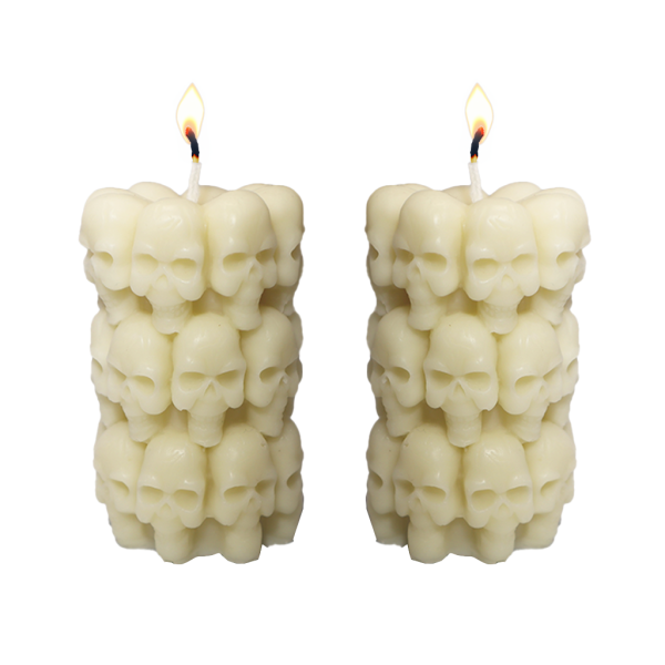 Skull Faces Candle Set | 2-Pack | Scented | Handmade - Image 4