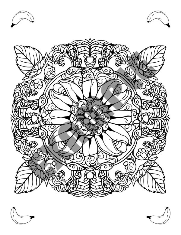 Banana Bliss Printable Adult Coloring Pages - Image 5