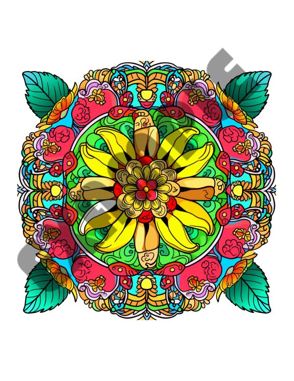 Banana Bliss Printable Adult Coloring Pages